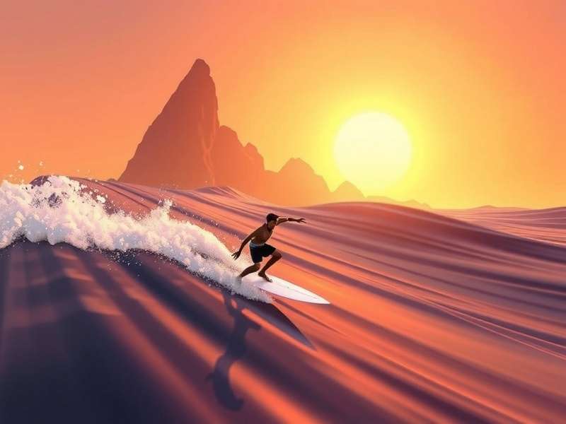 Goa Wave Rider game screenshot showing player surfing in Goa